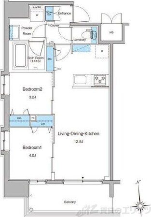 ルフォンプログレ南森町の物件間取画像